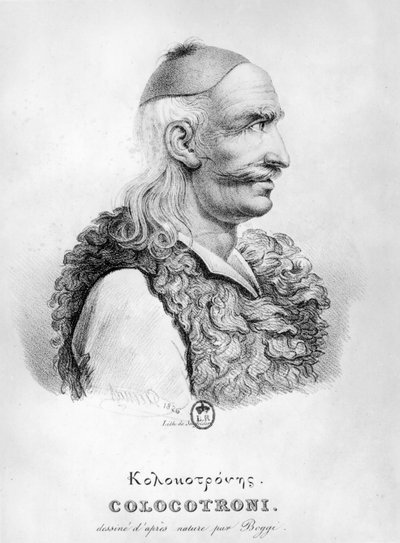 Theodore Kolokotronis (1770-1843) engraved by Alois Senefelder (1771-1834) 1826 by Giovanni Boggi